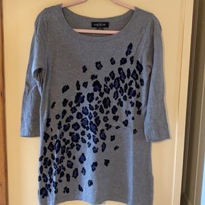 Animal Print Lightweight Tunic Sweater